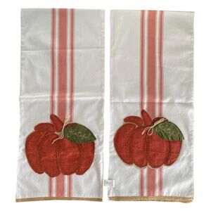 Splendid Home Embroidered Pumpkin Harvest Fall Table Runner 72" Length Set of 2